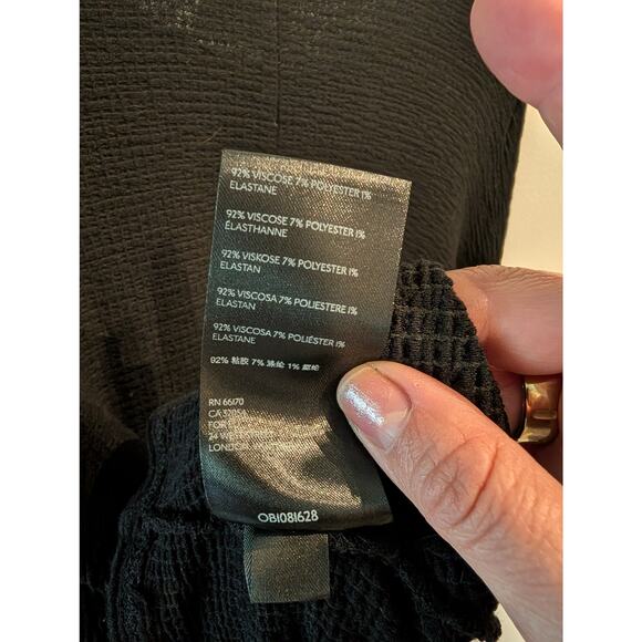 Anthropologie Maeve Black Textured Knit Oversized Crop Top Boxy Boho Large - Picture 5 of 8